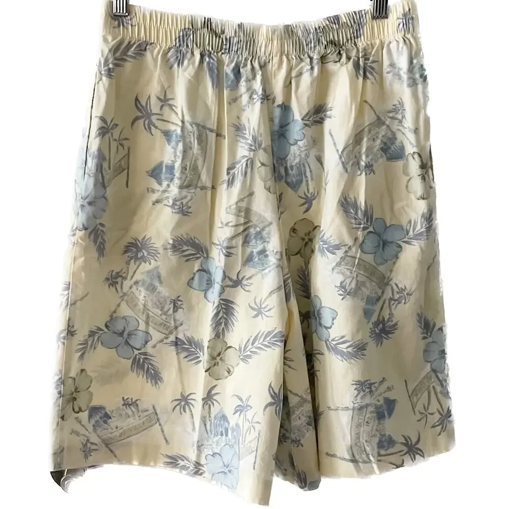Marshall Alexander vintage Hawaii Waikiki Bermuda Shorts blue yellow size S - Picture 3 of 6